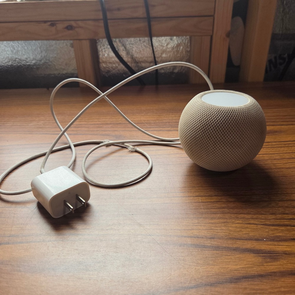 Apple HomePod mini White Smart Speaker A2374 with Power Adapter Frayed Cord